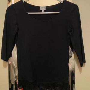 Black Armani top with polka dot detail